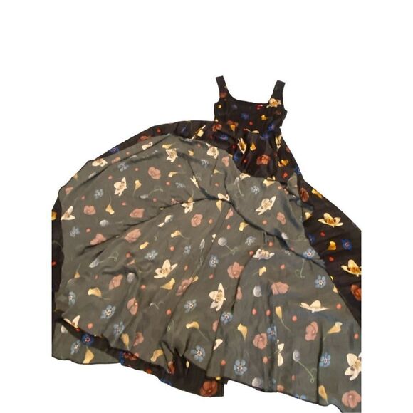 Solace London Naie Gown Dress Black Floral Size 4 Small Designer Maxi  Zip - Picture 7 of 12